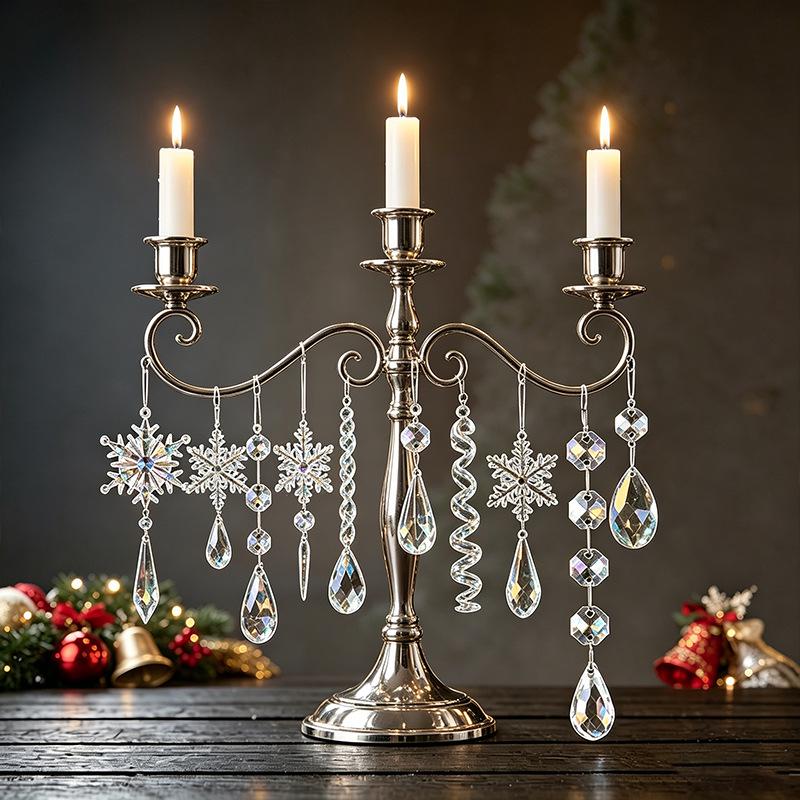 2026 Snowflake Icicle Pendant Set: Transparent Acrylic Christmas Ornaments