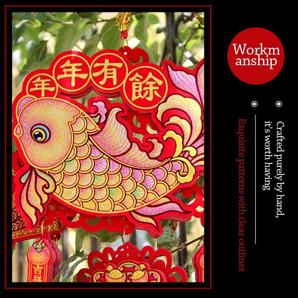 Red New Year Gold Hanging Ornament Chinese knot Felt Fu Character Door Hanging Fu character Large Fruit Lucky Bag Pendant