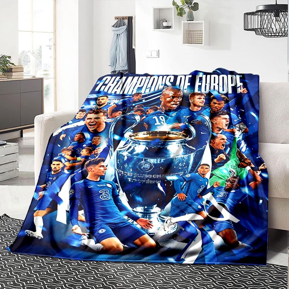Chelsea Fc Football Player Blanket Ultra-Soft Great for Bed Chair Picnics Four Seasons Multipurpose Modern Birthday Christmas Gift Blanket