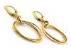 375 Gold Earrings, Hanging, Three English Hoops, Modern Design, Gift