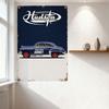 Vintage Hudson Hornet Car Metal Tin Sign with Rusty Border, Retro American Automotive Design for Home Bar Man Cave Decor