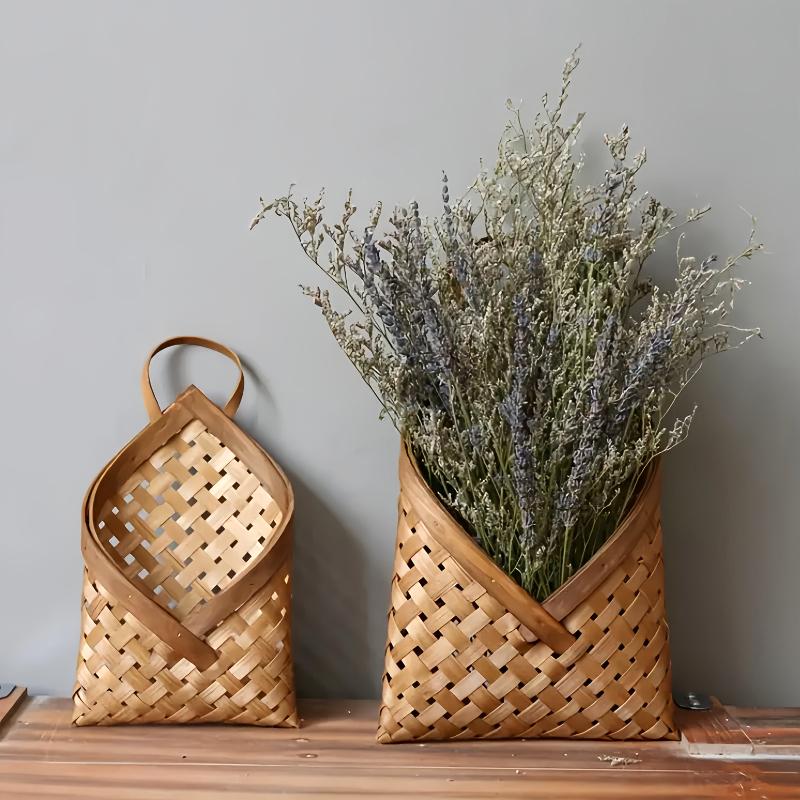 1PC Multi-Purpose Kitchen Decor Woven Wall-Mounted Basket Farmhouse Wall Hanging Vegetables 2 Sizes