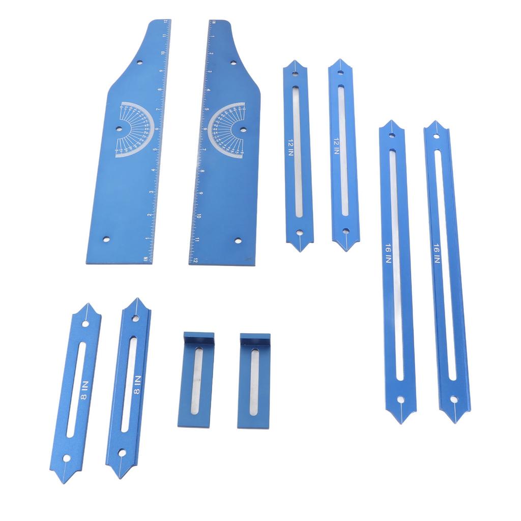 Stair Tread Template Tool Jig Aluminum Alloy Length Depth Measuring Gauge with Case for Layout