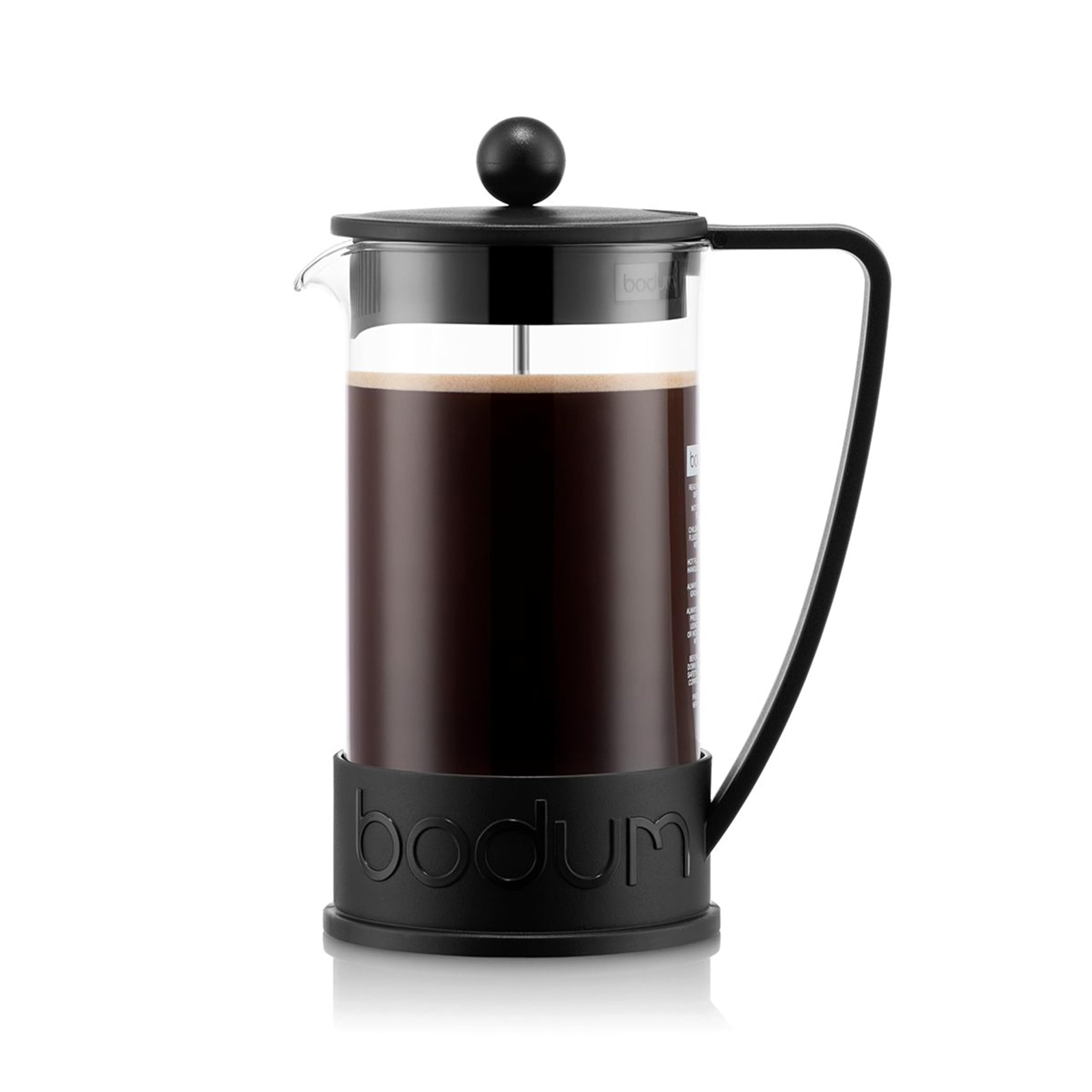 

BODUM BRAZIL French Press Coffee with Stainless Steel Filter and Glass for Immersion Authentic Model Maker, 1000ml, Black, Beaker, Coffee. Product, чёрный