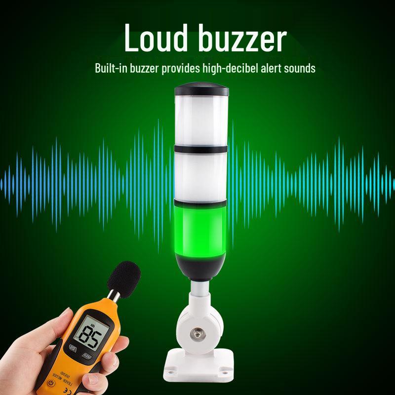 Nancy 24V LED Metal Tower Alarm: 50mm Three-Color Light with Sound for Machine Tools
