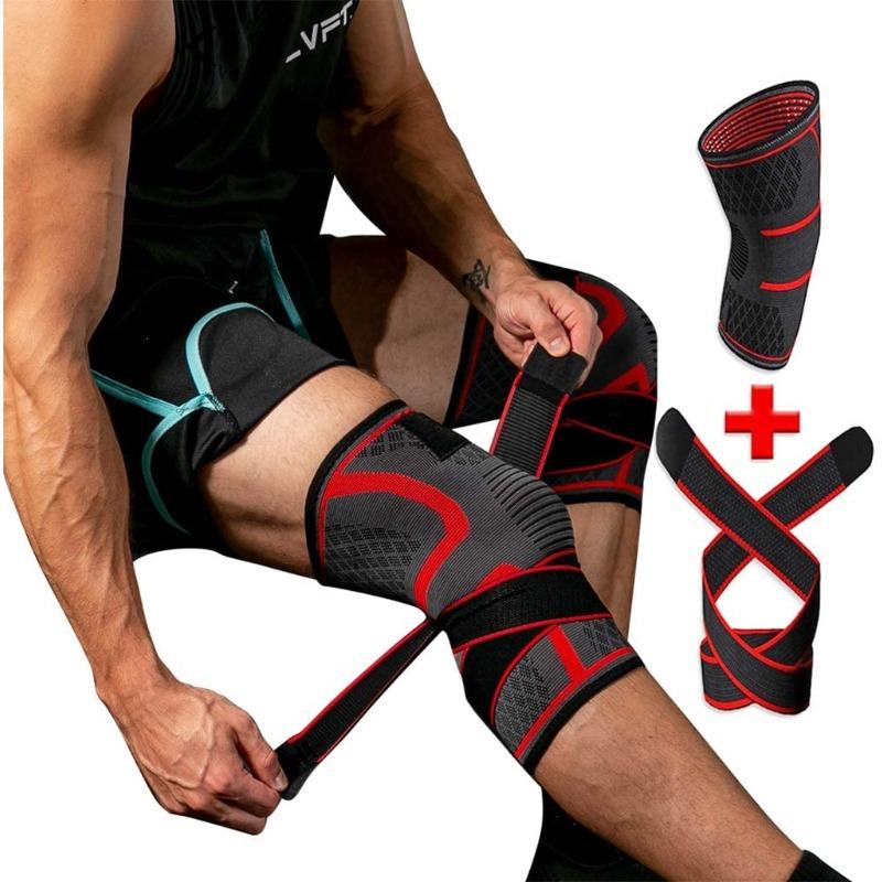 1PC New Band Removable Pressurized Knee Pads Braces Knee Support Crossfit Fitness Running Sports Knee Protector Knee Sleeve
