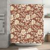 Modern Floral Shower Curtain White Cream Bath Decoration Water-Resistant Easy-to-Clean Fabric Brighten Your Bathroom with This E