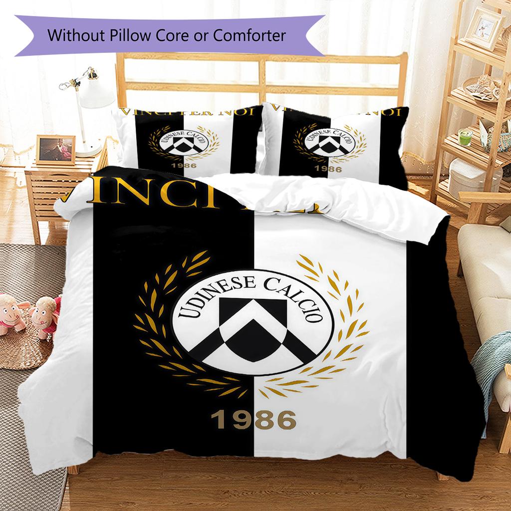 Udinese Calcio Bedding Quilt Set Quilt Cover Pillowcase Home Decoration Birthday Gift (1 * Duvet Cover + 2 * Pillowcase, Without Core)