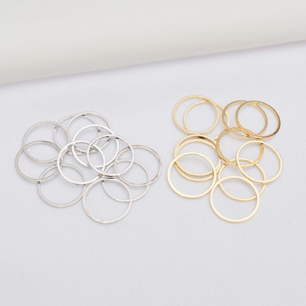 10pcs Diy Handmade Jewelry Accessories 14K Gold Bag Color Retention Popular Geometric Circle Round Material