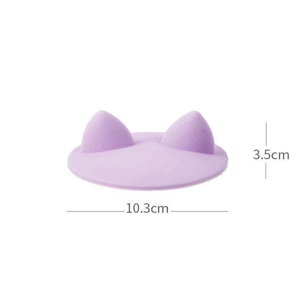 Niedlicher Katzenohren Silikonbecherdeckel Hitzebeständig Auslaufsicher Versiegelt Kaffeetasse Abdeckung Trinkgefäßzubehör