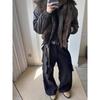Polar Wolf King Faux Fur Seat Mountain Carving Cotton-Padded Winter Jacket – Thick, Warm & Cold Resistant