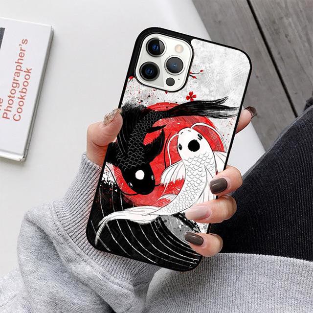 Koi Fish Yin Yang Art Mobile Phone Cases Cover For iPhone 17 Air 16 15 14 12 13 11 Pro MAX apple Plus Coque