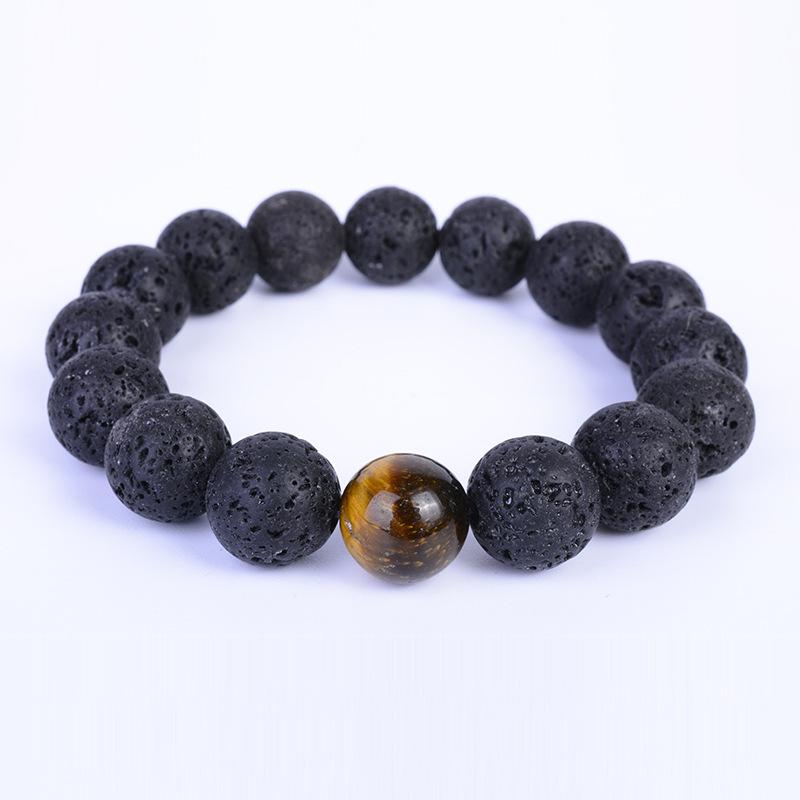 Men's Handmade Volcanic Stone Beaded Bracelet - European & American Style
