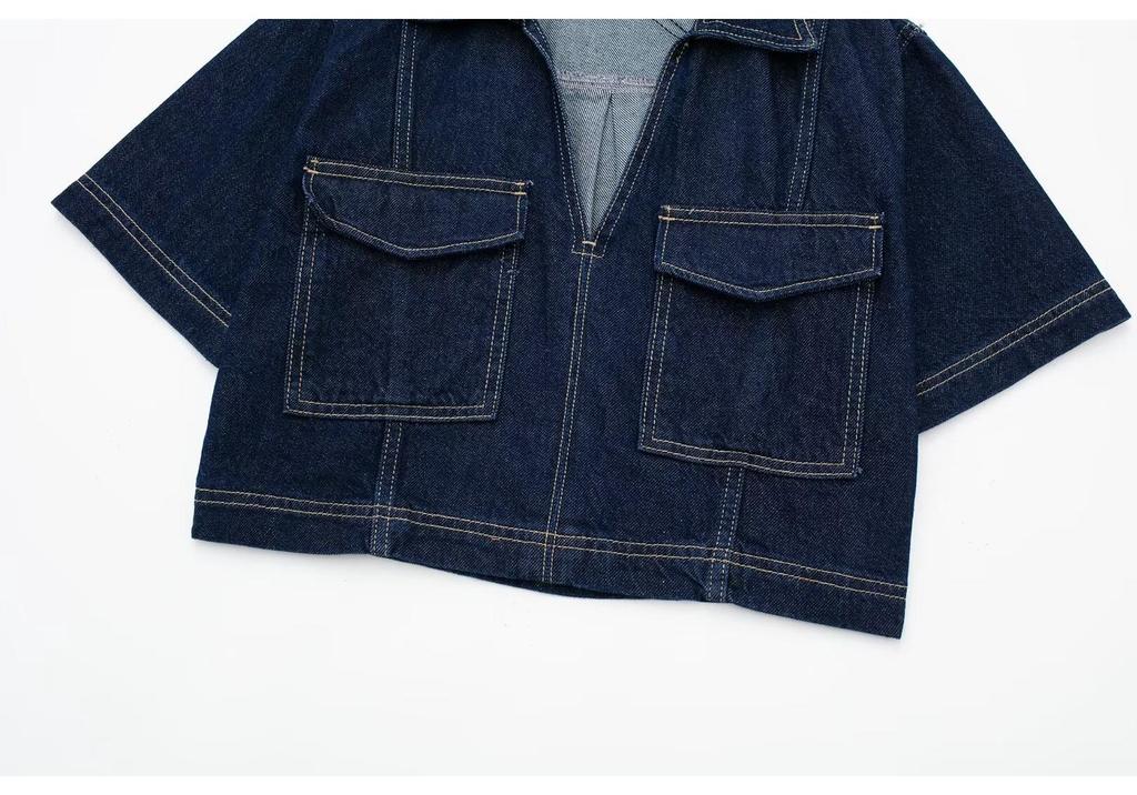 Women's Washed Denim Pullover Shirt & Skort - Summer 2024 Street Style Arrival