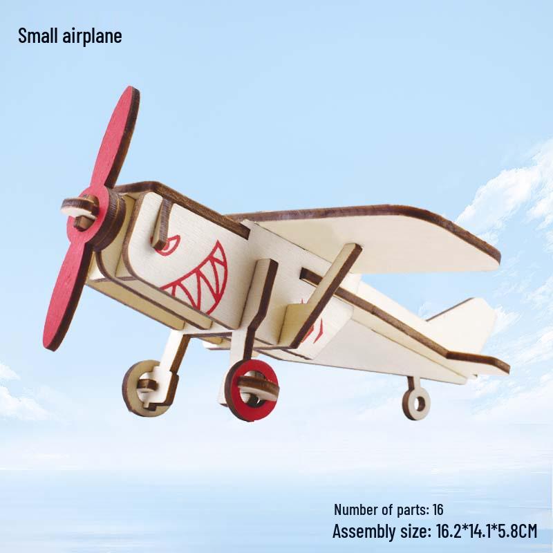 Wooden 3D Airplane Puzzle Educational DIY Toy for Children