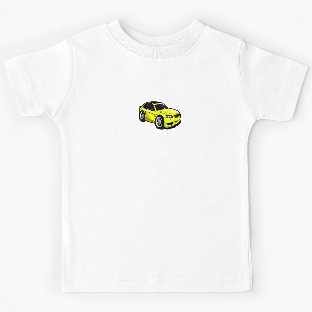 Yellow Sports Car Cartoon Illustration Kids T-Shirt 150