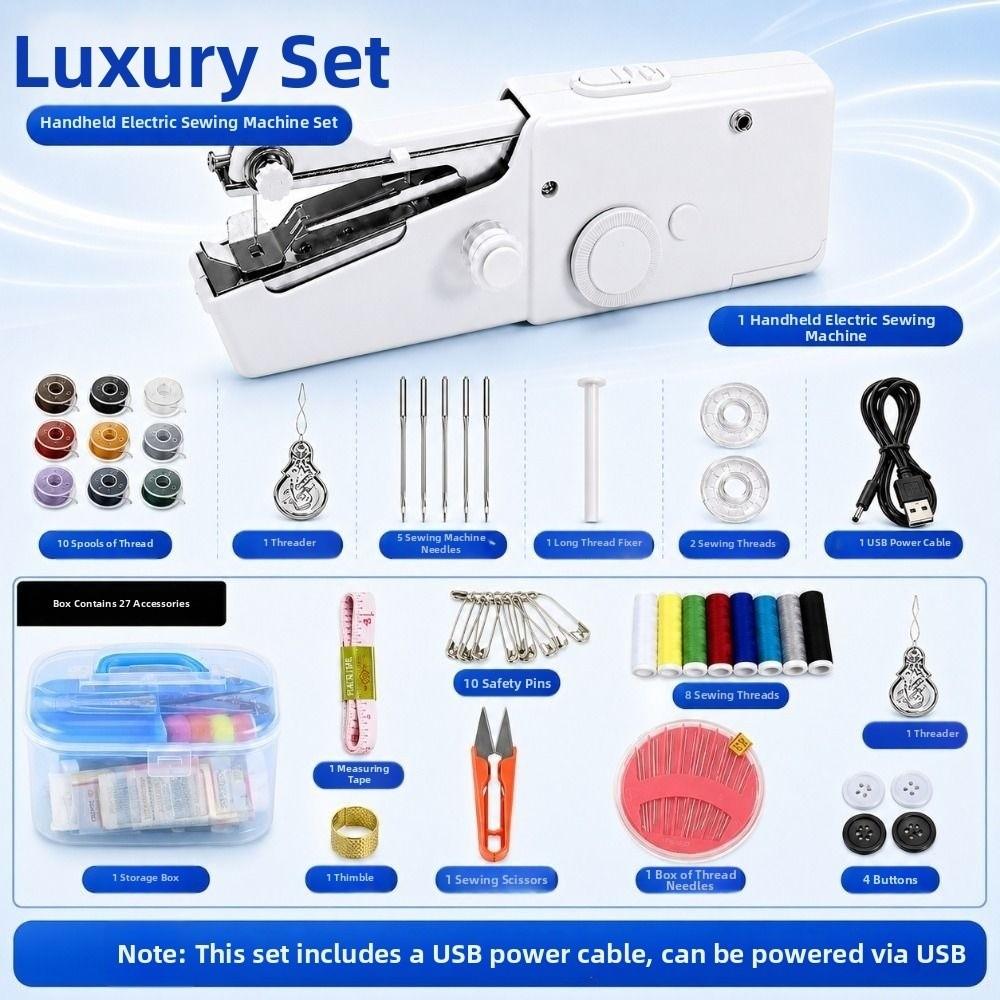 Multifunctional Mini Electric Tailor Set Compact Portable Sewing Machine Travel Use