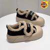 Muffin Sole Velcro Cotton Shoes Women's Winter Velvet Thickened 2025 Winter New One-pedal Loafers Bread Shoes Tide