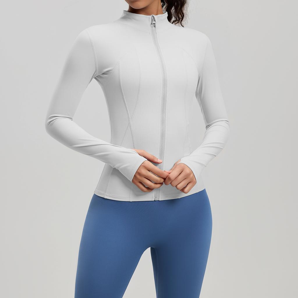 Naked Yoga Clothes Sports Jacket Slim Nylon Stand-Up Collar Tight Jacket Top Running Fitness Clothes