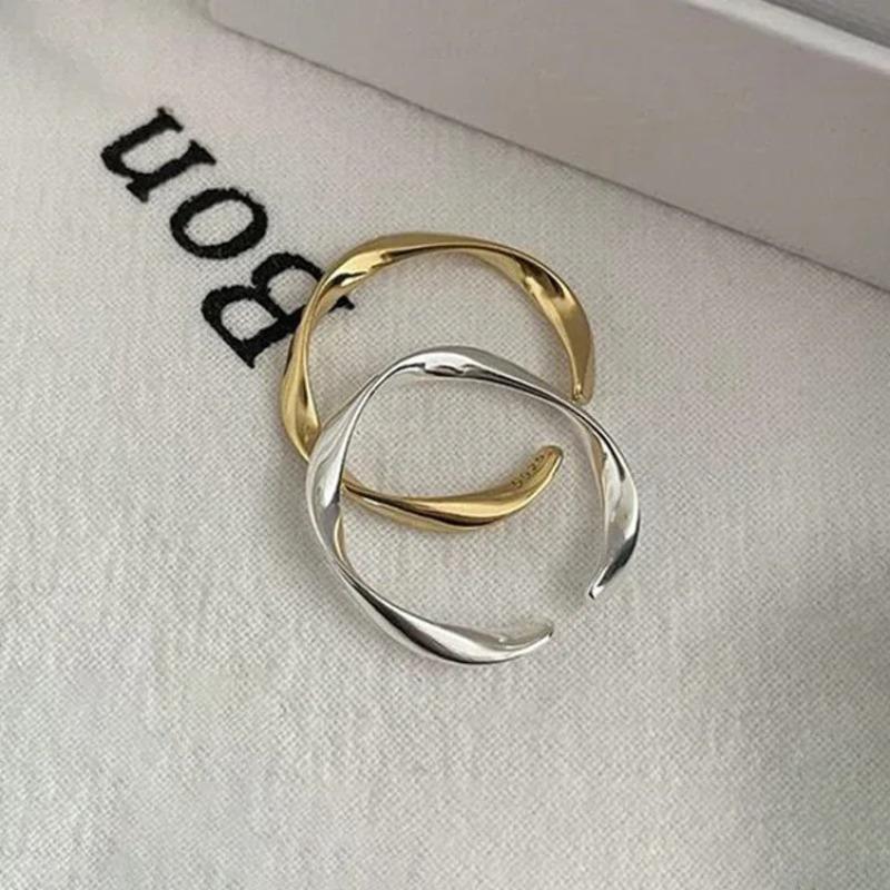 Plain Open Ring Women's Light Luxury and High-end Index Finger Ring Niche Design Versatile and Elegant Fine Stacked Tail Ring
