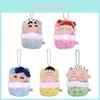 Chaveiro de Pelúcia Adorável Crayon Shin-chan Pelúcia Curta Super Macia 10cm