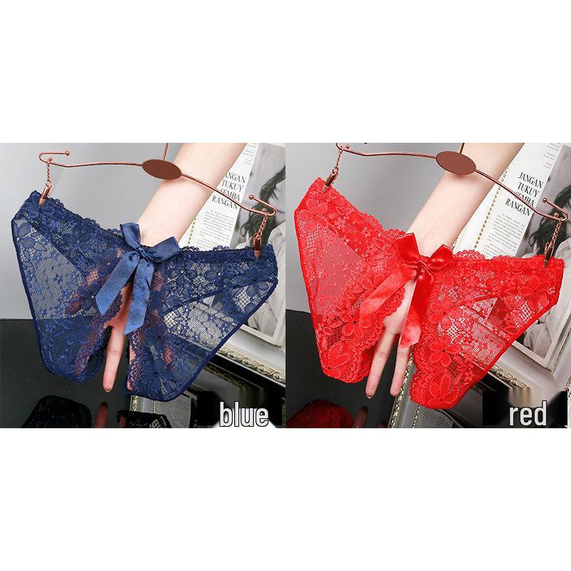 Lace Seamless Open Crotch Panties with Bow - Women's Sexy, Breathable, and Charming Design