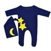 Newborn Photography Suit, Star Moon Decoration Knitted Jumpsuit, Long Tail Hat Two-piece Set, Studio Photography Suit
