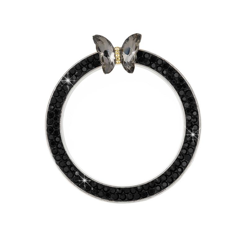 1pc Rhinestone Butterfly Car Start Button Decoration Circle Diamond One Click Start Button Engine Start Stop Switch Button Cover