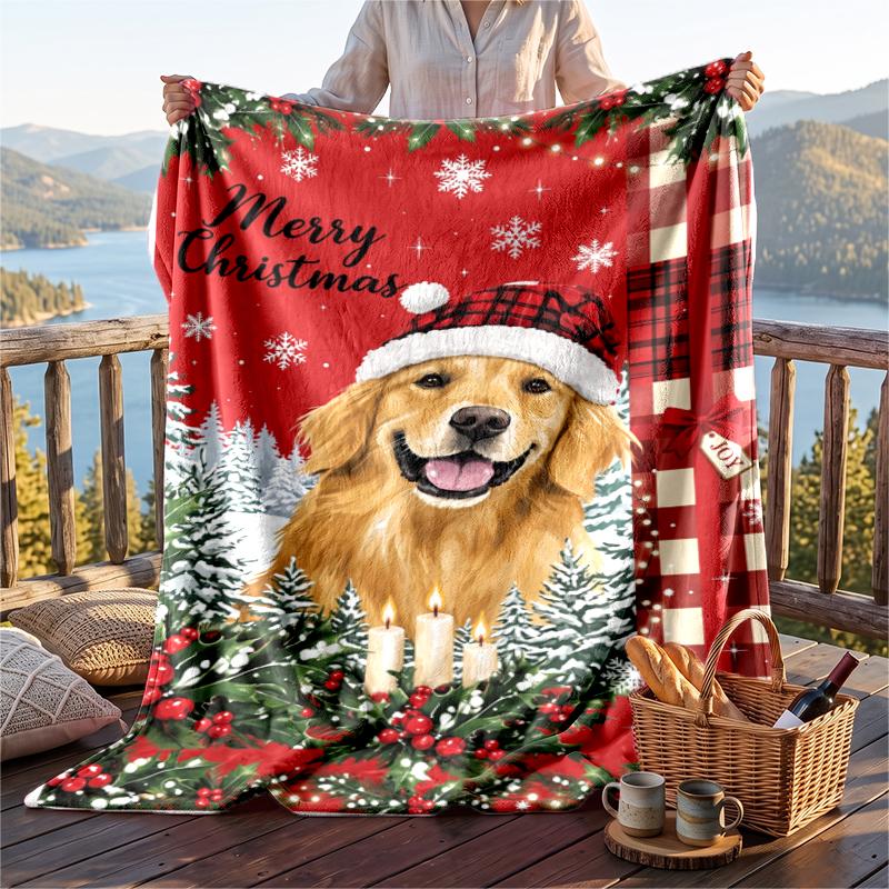 Christmas Flannel Throw Blanket Soft Warm Cozy For Sofa Bed Indoor Home Use Great Holiday Gift