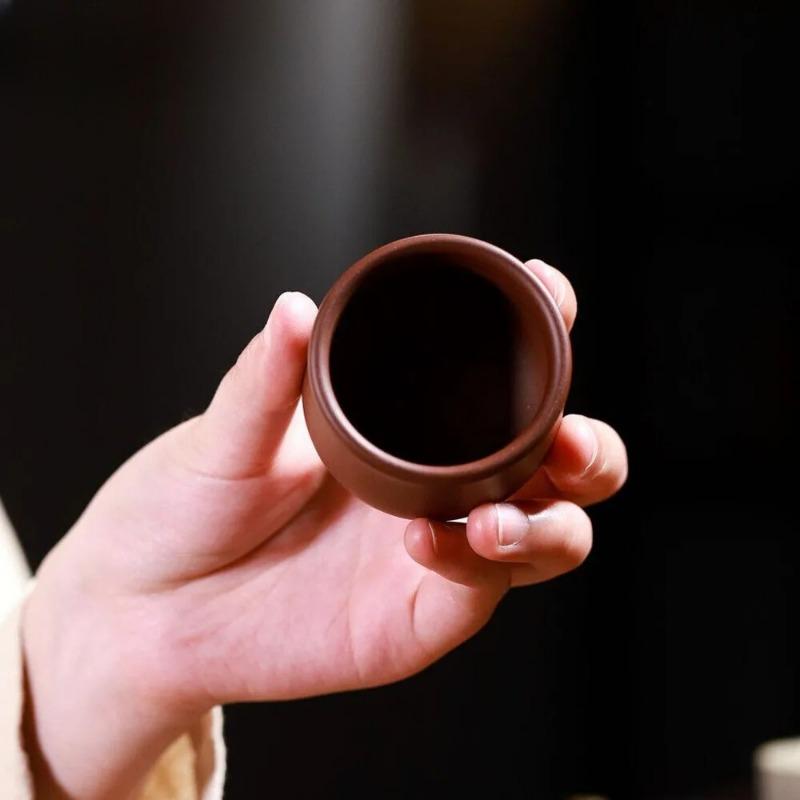 2 Pcs/set 60ML Authentic Yixing Purple Clay Teacup Handmade Meditation Cup Travel Tea Bowl Pu'er Master Tea Cup Chinese Tea Set