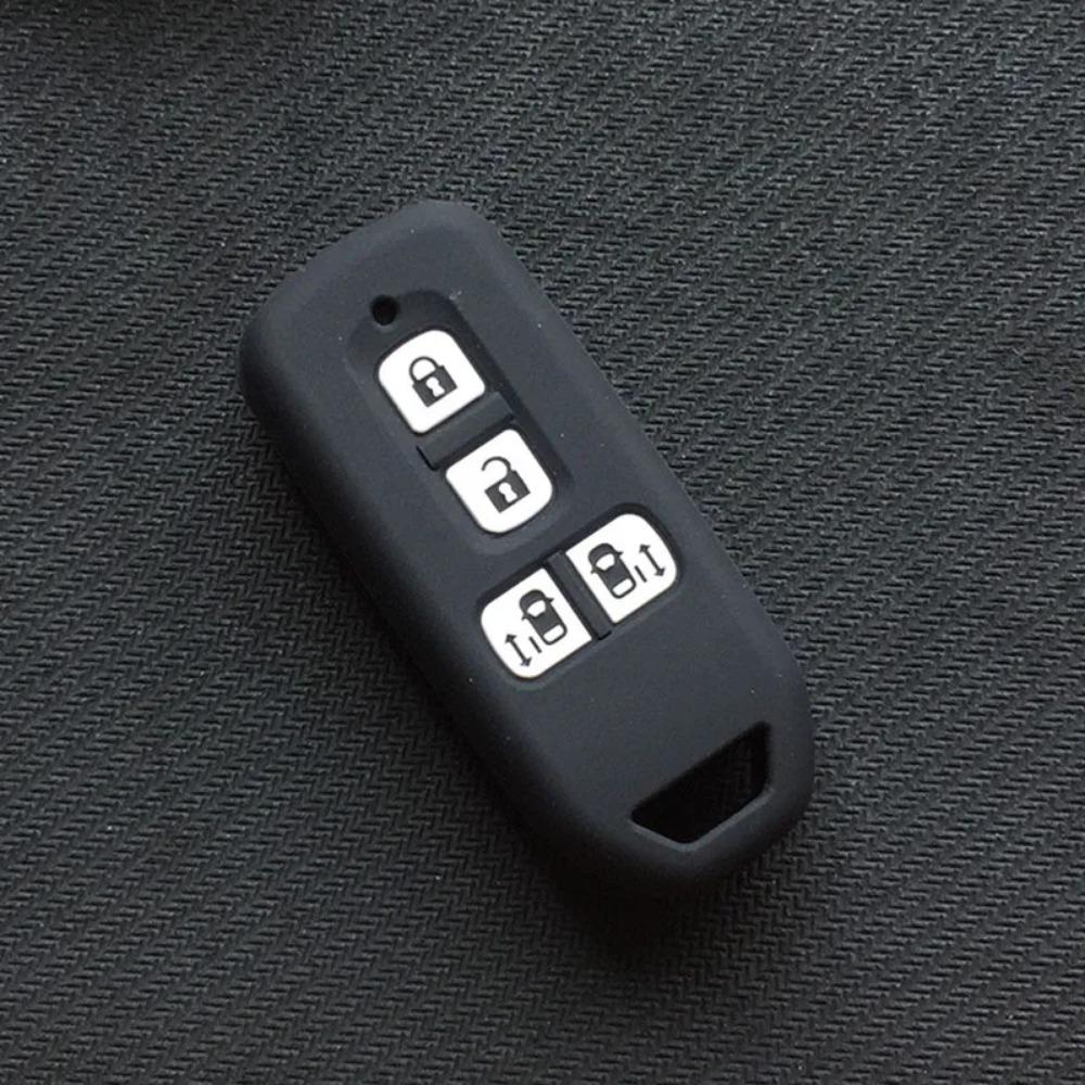 Силиконовый чехол для мотоциклетного ключа защитный чехол для Honda n-one N-BOX N wagon Plus 4 кнопки с клавиатурой Sliding Doors black white