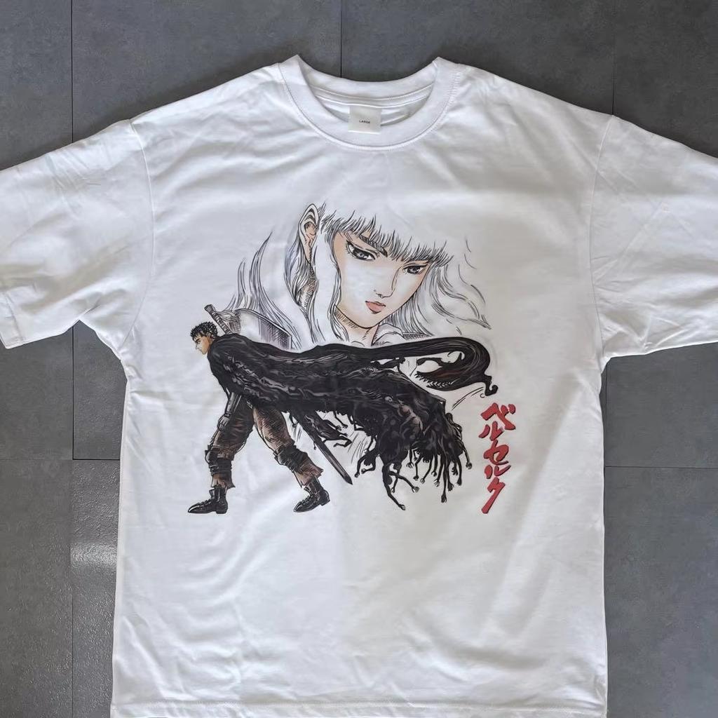2026 Summer Berserk Guts Griffith Anime T-Shirt Unisex Oversized Streetwear Cotton Short Sleeve Casual Tops for Men Women