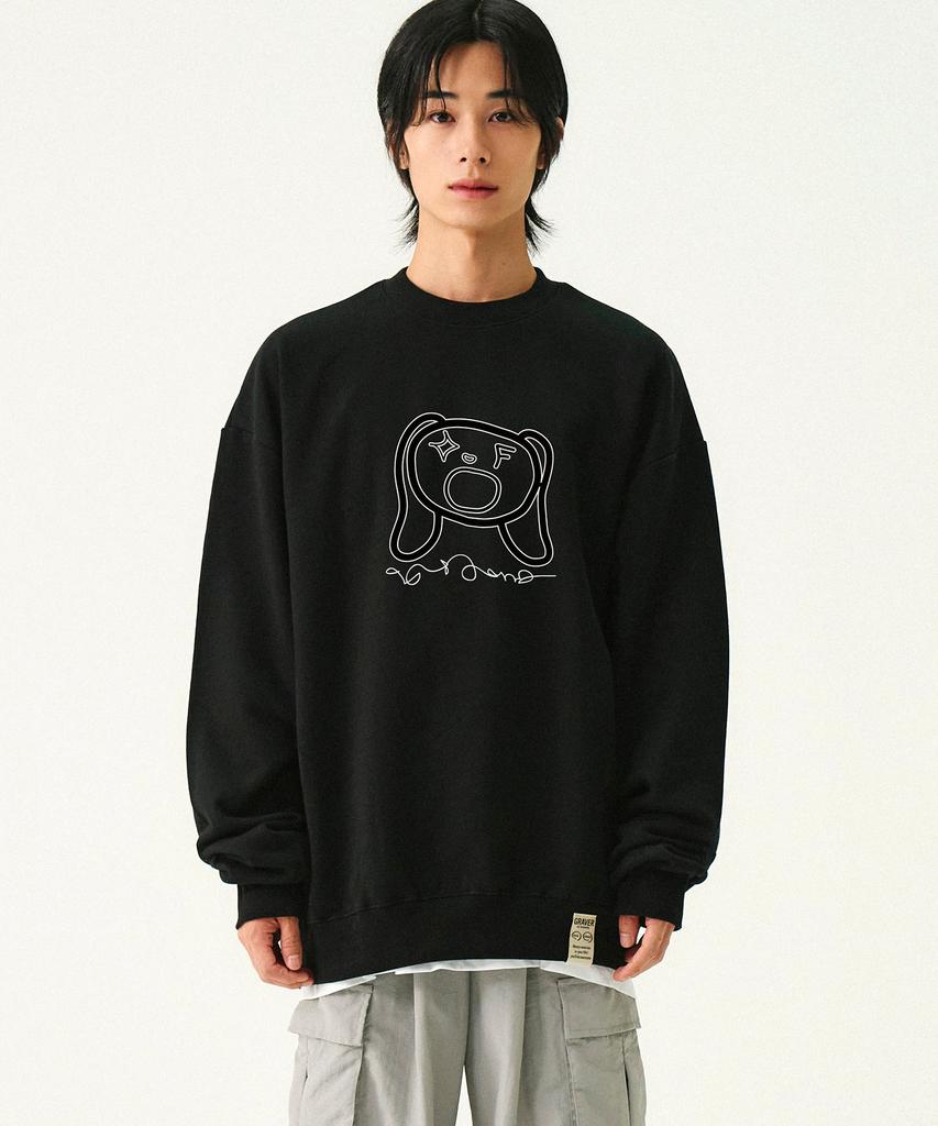 GRAVER [Unisex] Baba Lettering Sweatshirt_Black
