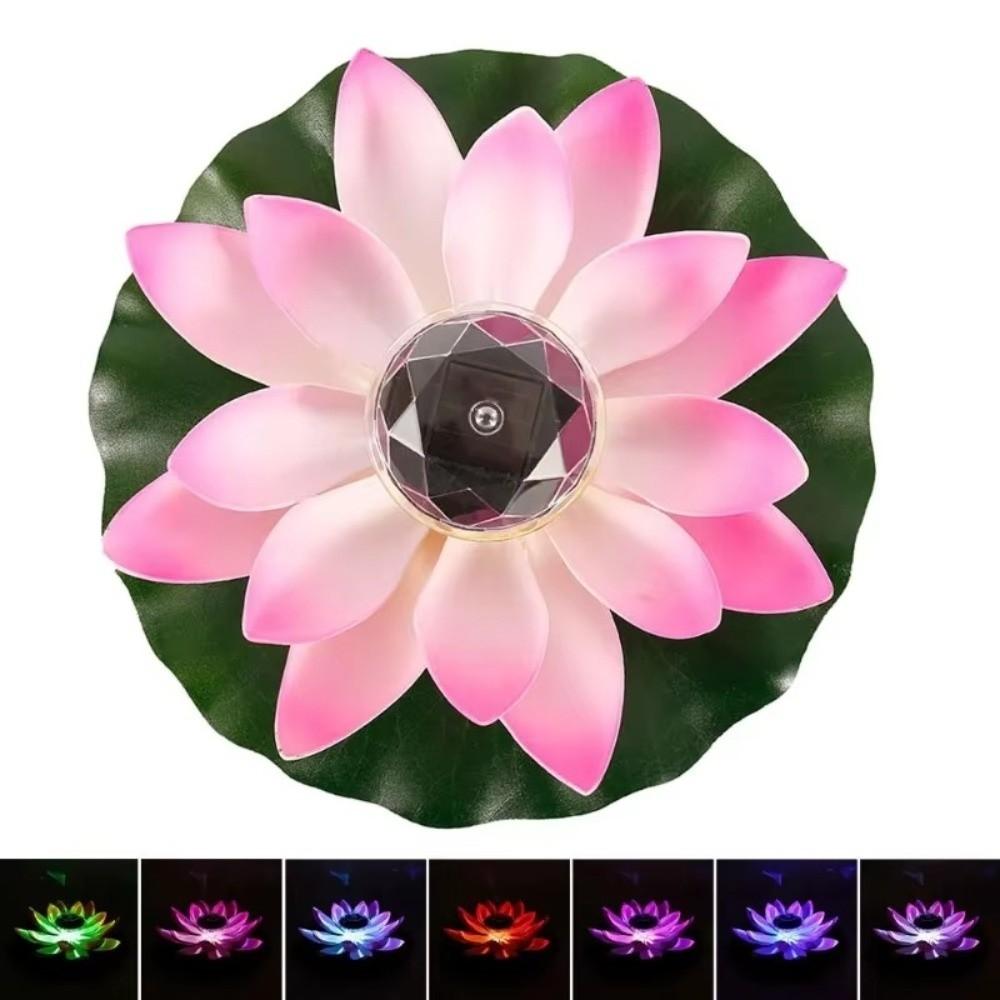 RGB Solar Floating Lotus Light 7 Color Changing Lotus Night Lamp Decor Water Floating Lamp Pool