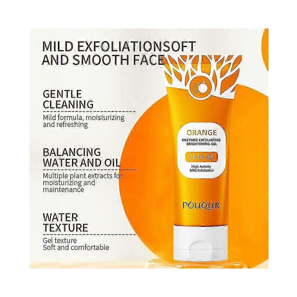 (3pcs)Orange Enzymes Exfoliating Brightening Gel Moisturizing Smoothing Tighten Pores Whitening Brightening Exfoliating Peeling Gel