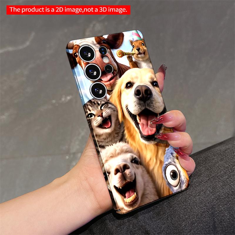 2DFlat Samsung phone case Happy Animal Party Selfie Phone Case Applicable to Galaxy S22 S23 S24 S25ULTRA S26 A12 A13 A14 A15 A16