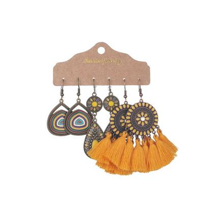 6pcs Bohemian Earrings Exquisite Beautiful Vintage Jewelry Hanging Decor Ear Pendant Geometric Earring Pendant