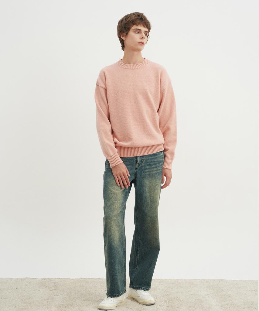 BLOND9 Alpha Crew Neck Round Knit_Pink