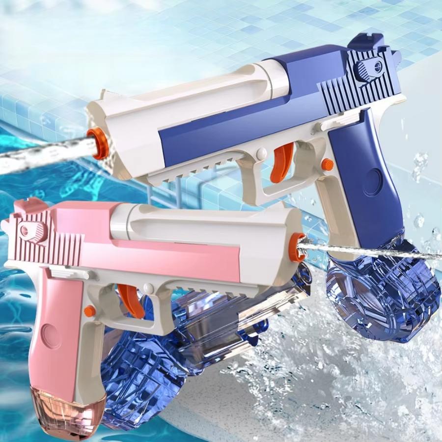 Kids Press Continuous Firing Water Gun, Linkage Rehearsal Summer Beach Water Play Game, Outdoor Fun Toy for Children Boys Girls