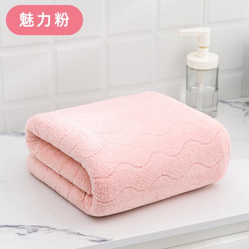 Towel New Coral Fleece Water Pattern Large Bath Towel Soft Absorbent Home Household Adult Face Towel