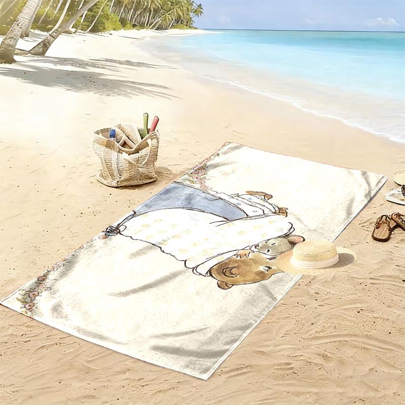 Ernest & Celestine Poster Print Beach Towel, Large Soft Quick Dry Towel for Beach Camping Swimming