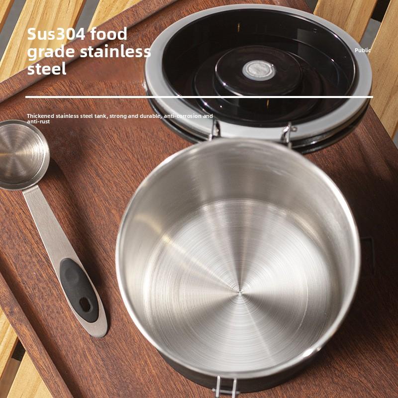 Stainless Steel Coffee Canister Coffee Bean Storage Airtight Containers with Date with Spoon Vent Valve Kitchen Food Storage Jar