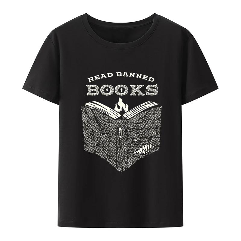 

Read Banned Books By Tobe Fonseca Printd Anime T-shirts Gold Printing Funny Top Tee Breathable Cute New Style Camisetas Camiseta S