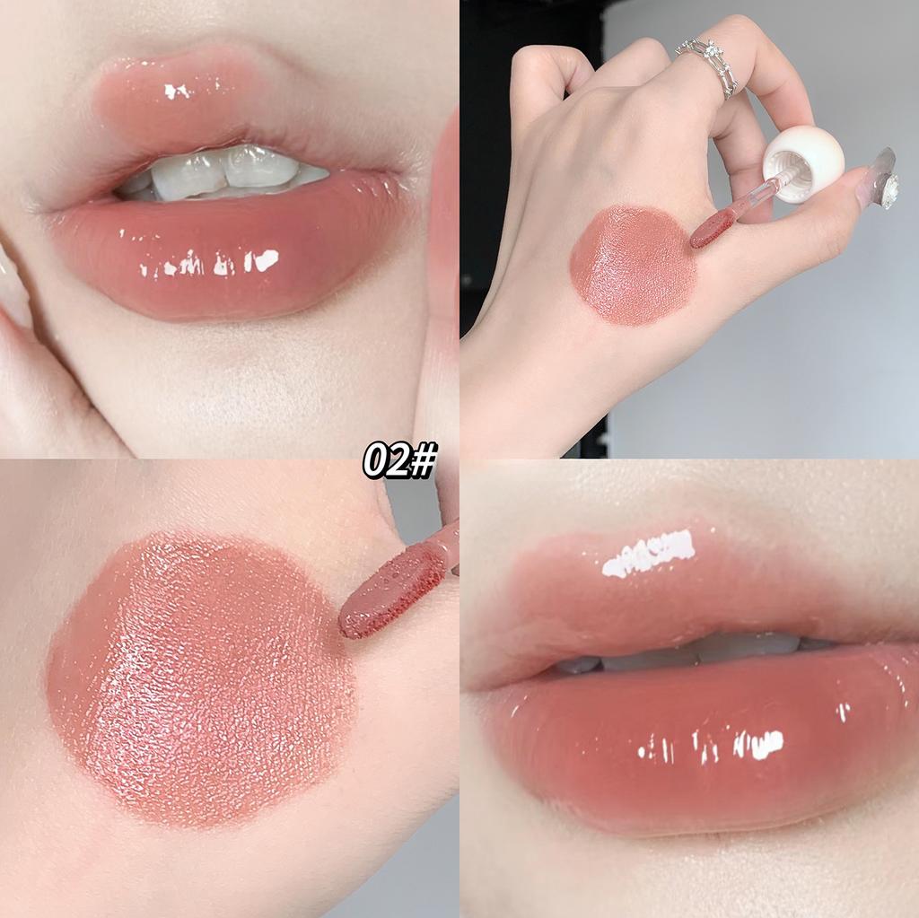 Qin-Linsenlippenglasur, wasserglänzende Schmolllippen, aufhellender, feuchtigkeitsspendender und nicht klebriger Lippenstift und Lipgloss