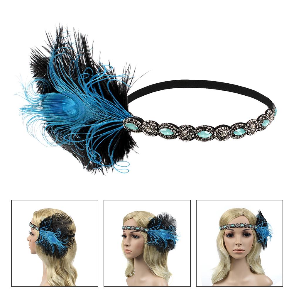 Pfau Stirnband Party Decor Fascinator Haar Zubehör Braut Kopfbedeckung Dekoration Ornament Schwarz Schallwand Kopfstück