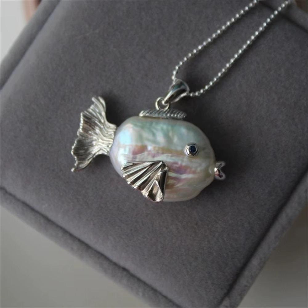 Collier de Perles Poisson-Clown Baleine Perle Baroque Collier Style Marin Boucle d'Oreille Petit Poisson Plage