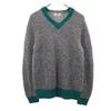 Wool Blend Long Sleeve V Neck Knit XS Gray Sweater Men's Used