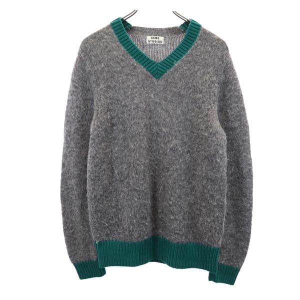ACNE STUDIOS wool blend Long sleeve V neck knit XS Gray sweater Men's Used