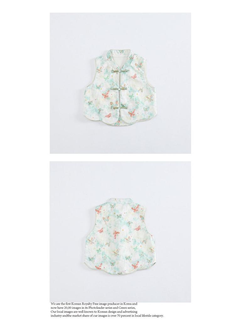 2025 New Autumn Chinese-Style Tang Suit Vest for Baby Girls