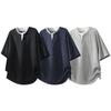 Men's Summer Trendy Casual Loose Fit Two-Piece Look Henley T-Shirt